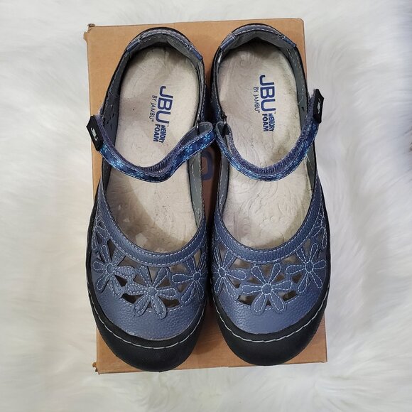 JBU BY JAMBU Women's Mary Jane Wildflower Shoes in Denim Blue - Picture 3 of 8